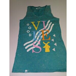 Dutch Bros Shirt Women's Size XS Green Coffee Sleeveless Tank Top Good Vibes